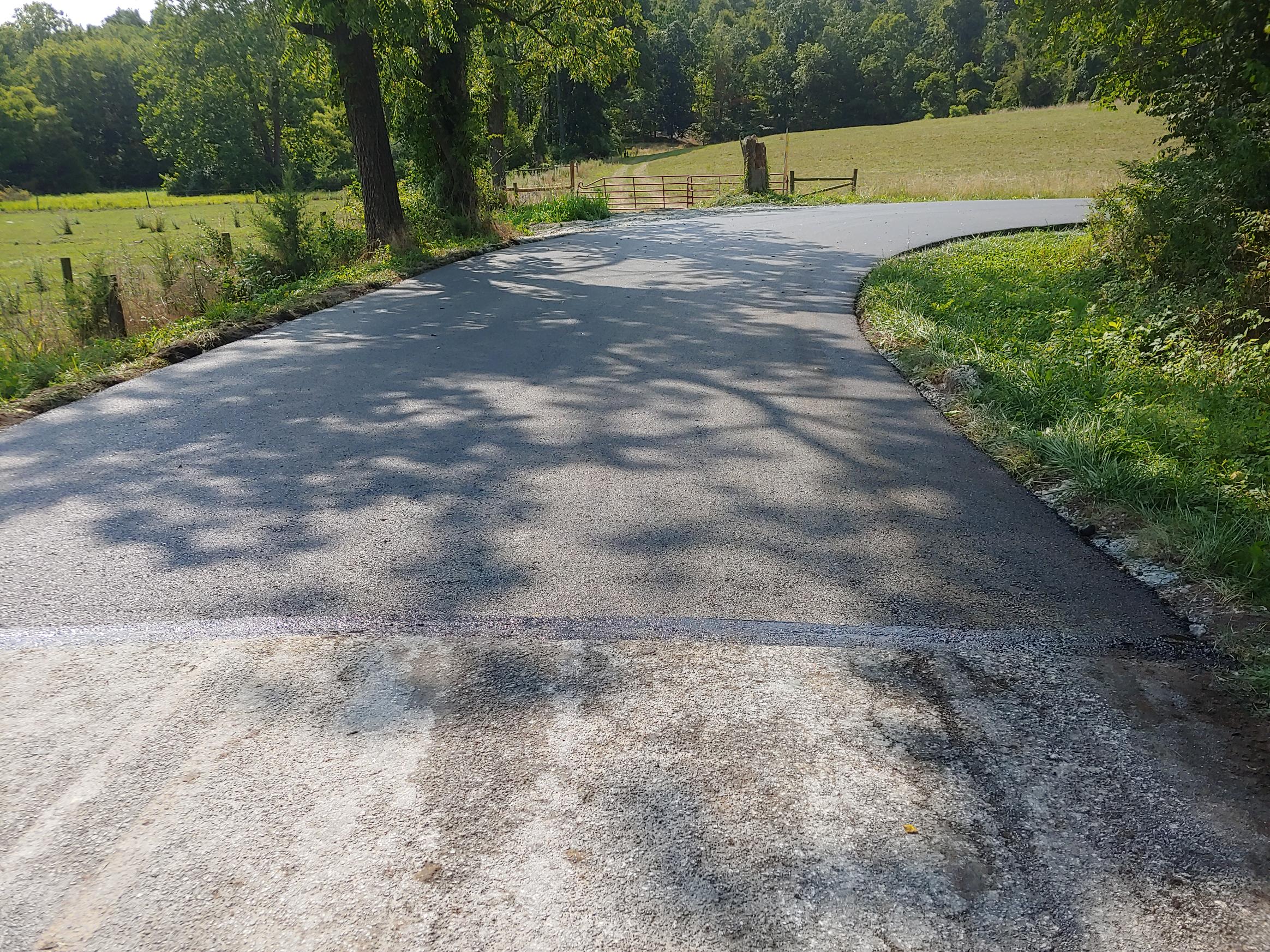 Blacktop Work on the S Turn at Sanders Road