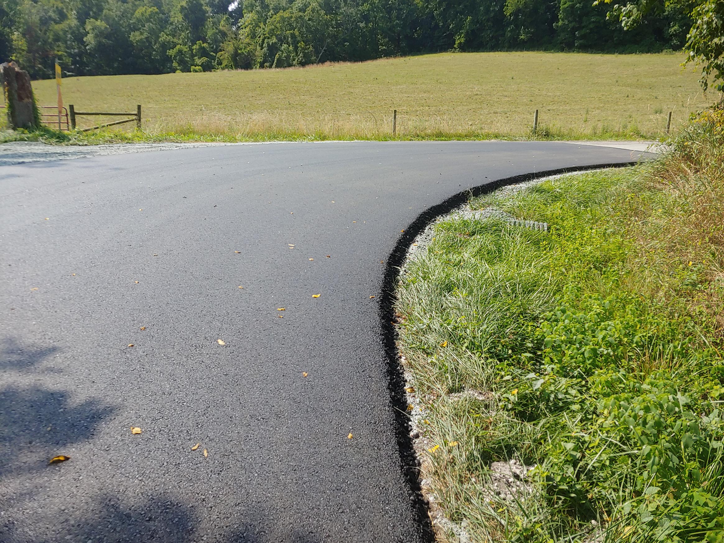 Blacktop Work on the S Turn at Sanders Road